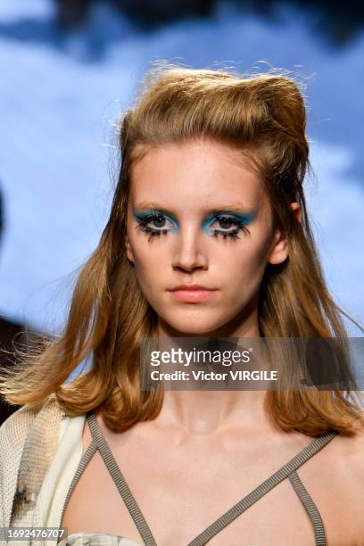 Model walks the runway during the Antonio Marras Ready to Wear Spring/Summer 2024 fashion show as part of the Milan Fashion Week on September 20,...