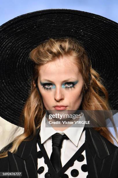 Model walks the runway during the Antonio Marras Ready to Wear Spring/Summer 2024 fashion show as part of the Milan Fashion Week on September 20,...