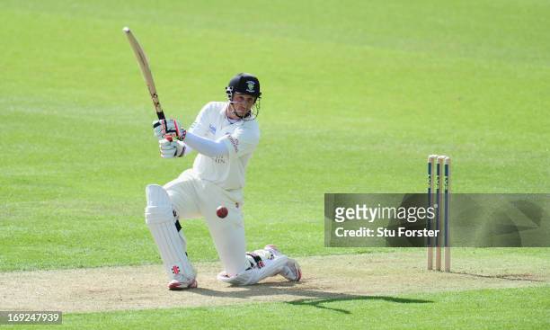 Durham batsman Phil Mustard in action during day one of the LV County Championship division One match between Durham and Middlesex at The Riverside...