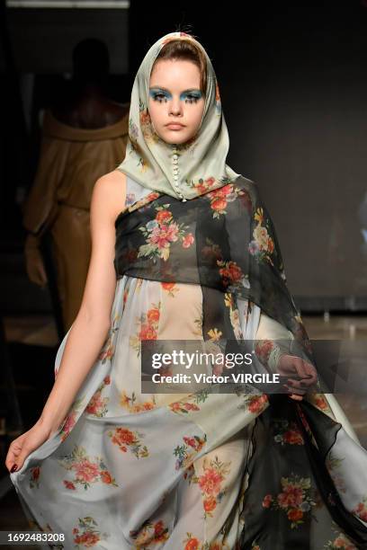 Model walks the runway during the Antonio Marras Ready to Wear Spring/Summer 2024 fashion show as part of the Milan Fashion Week on September 20,...