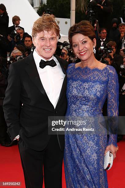 Actor Robert Redford and his wife Sibylle Szaggars attend the 'All Is Lost' Premiere during the 66th Annual Cannes Film Festival at Palais des...