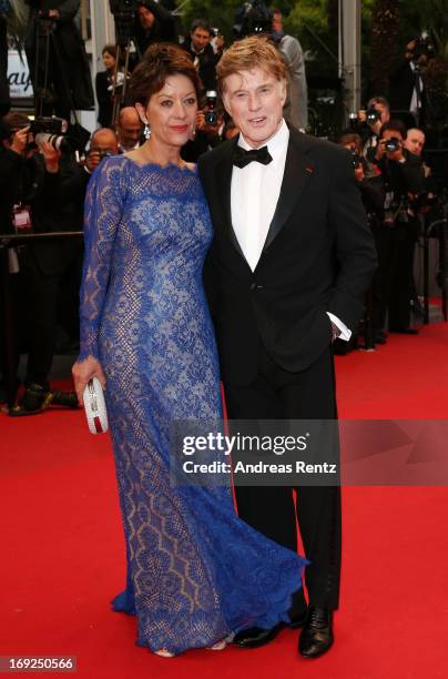 Actor Robert Redford and his wife Sibylle Szaggars attend the 'All Is Lost' Premiere during the 66th Annual Cannes Film Festival at Palais des...