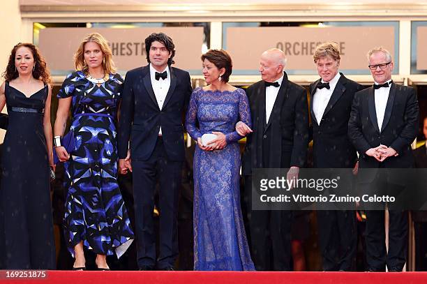 Producer Anna Gerb, Mary Cameron Goodyear, director J. C. Chandor, Sibylle Szaggars, Chairman of the Cannes Film Festival Gilles Jacob, Robert...