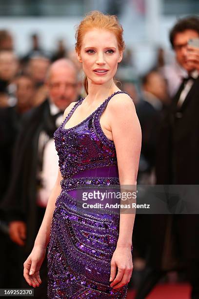 Actress Jessica Chastain attends the 'All Is Lost' Premiere during the 66th Annual Cannes Film Festival at Palais des Festivals on May 22, 2013 in...