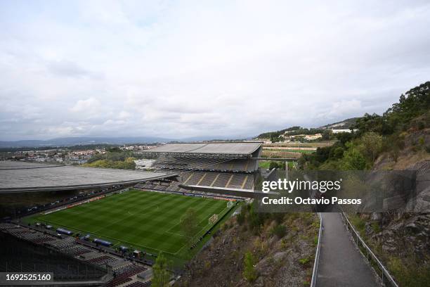 General view outside the stadium prior to the UEFA Champions League match between SC Braga and SSC Napoli at Estadio Municipal de Braga on September...