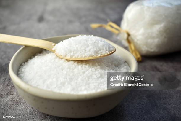 thick salt on rustic background - thick stock pictures, royalty-free photos & images