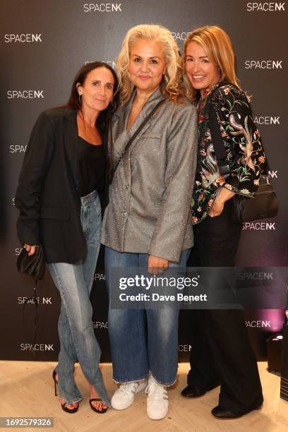 Amanda Grossman, Caroline Hirons and Cat Deeley attend the reopening of Space NK's Duke of York store on September 20, 2023 in London, England.