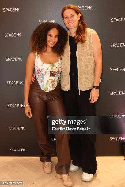 Amber Gill and Jen Beattie attend the reopening of Space NK's Duke of York store on September 20, 2023 in London, England.