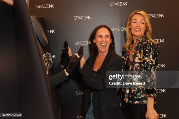 Amanda Grossman and Cat Deeley attend the reopening of Space NK's Duke of York store on September 20, 2023 in London, England.