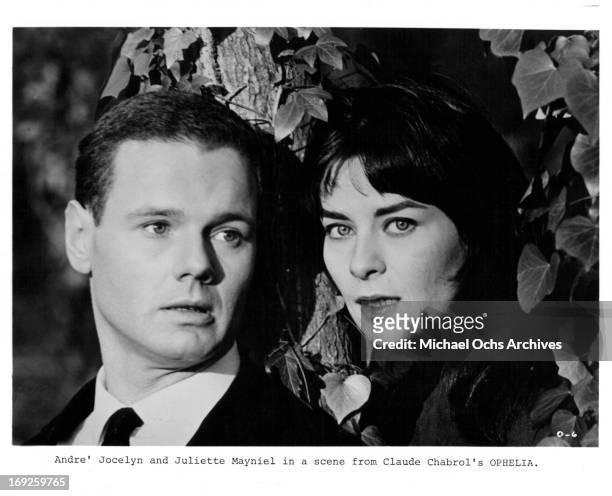 Andre Jocelyn and Juliette Mayniel in a scene from the film 'Ophelia', 1963.