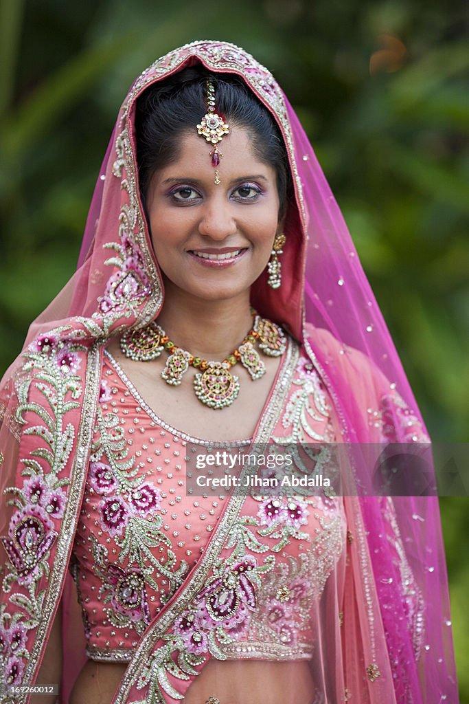 Indian bride smiling