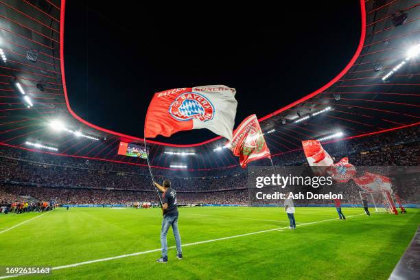 General view of the Allianz Arena ahead of the UEFA Champions League match between FC Bayern München and Manchester United at Allianz Arena on...