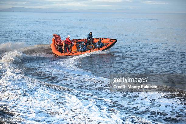rescue boat training at nautical training facility - rescuers stock pictures, royalty-free photos & images