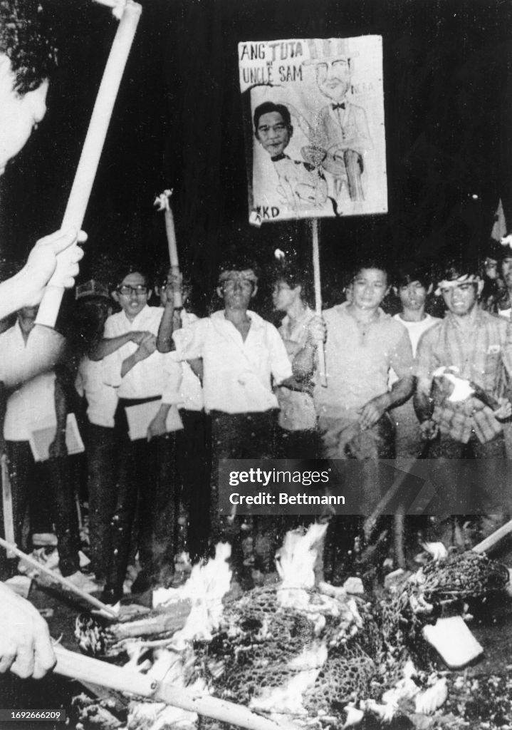Protestors Against Ferdinand Marcos In Manila