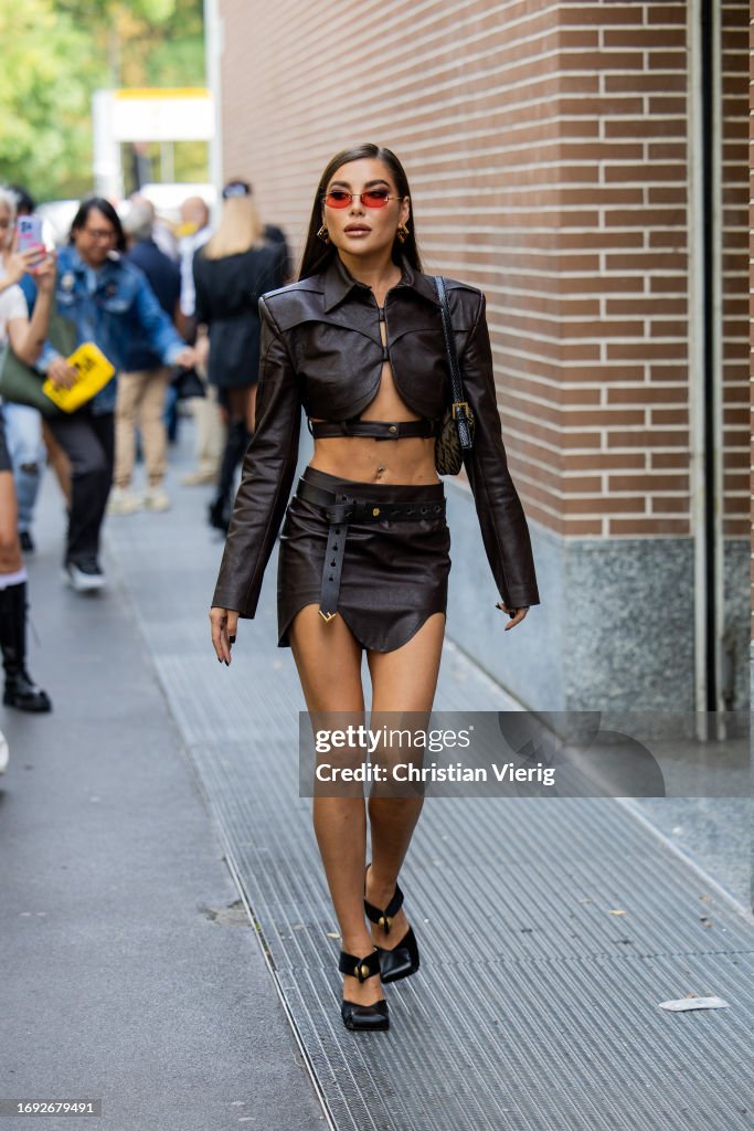 Street Style - Day 2 - Milan Fashion Week - Womenswear Spring/Summer 2024