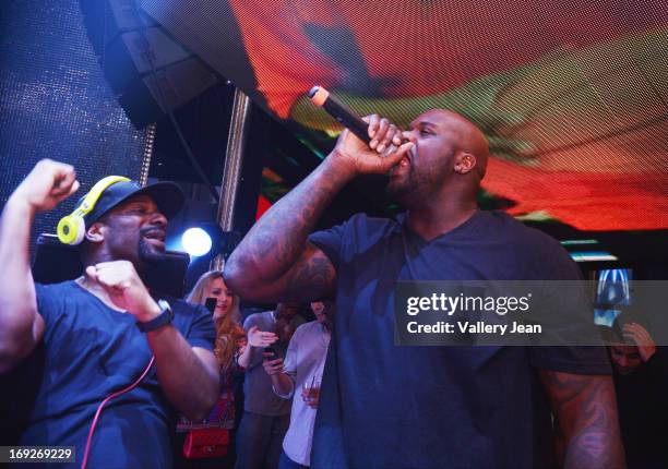 Irie and Shaquille O'Neal host Industry Tuesdays for the HEAT Eastern Conference Finals Kickoff Party at Bamboo Miami on May 22, 2013 in Miami,...