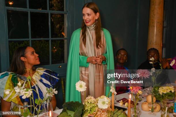 Zawe Ashton, Designer Roksanda Ilincic, Sheila Atim and Kadeem Ramsay attend the Roksanda x Montrose London VIP Dinner at Montrose London Clinic on...