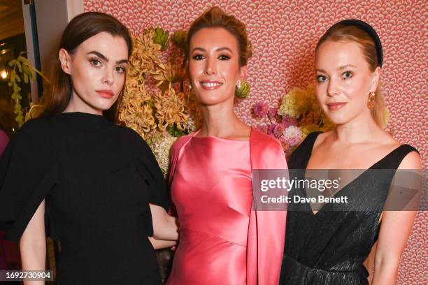 Charli Howard, Georgina Williams and Poppy Jamie attend the Roksanda x Montrose London VIP Dinner at Montrose London Clinic on September 20, 2023 in...