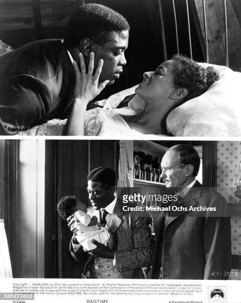Howard E Rollins Jr, Debbie Allen and James Olson in various scenes from the film 'Ragtime', 1981. (Photo by Paramount/Getty Images