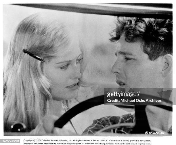 Cybill Shepherd charms Timothy Bottoms in a scene from the film 'The Last Picture Show', 1971.