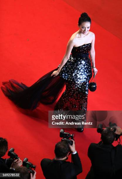 Zhang Ziyi attends the 'Only God Forgives' Premiere during the 66th Annual Cannes Film Festival at Palais des Festivals on May 22, 2013 in Cannes,...