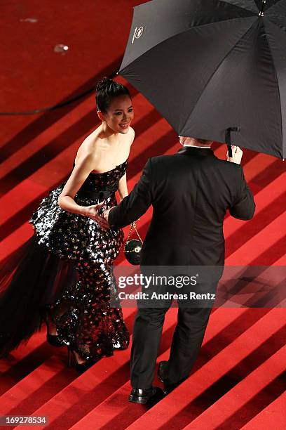 Zhang Ziyi attends the 'Only God Forgives' Premiere during the 66th Annual Cannes Film Festival at Palais des Festivals on May 22, 2013 in Cannes,...