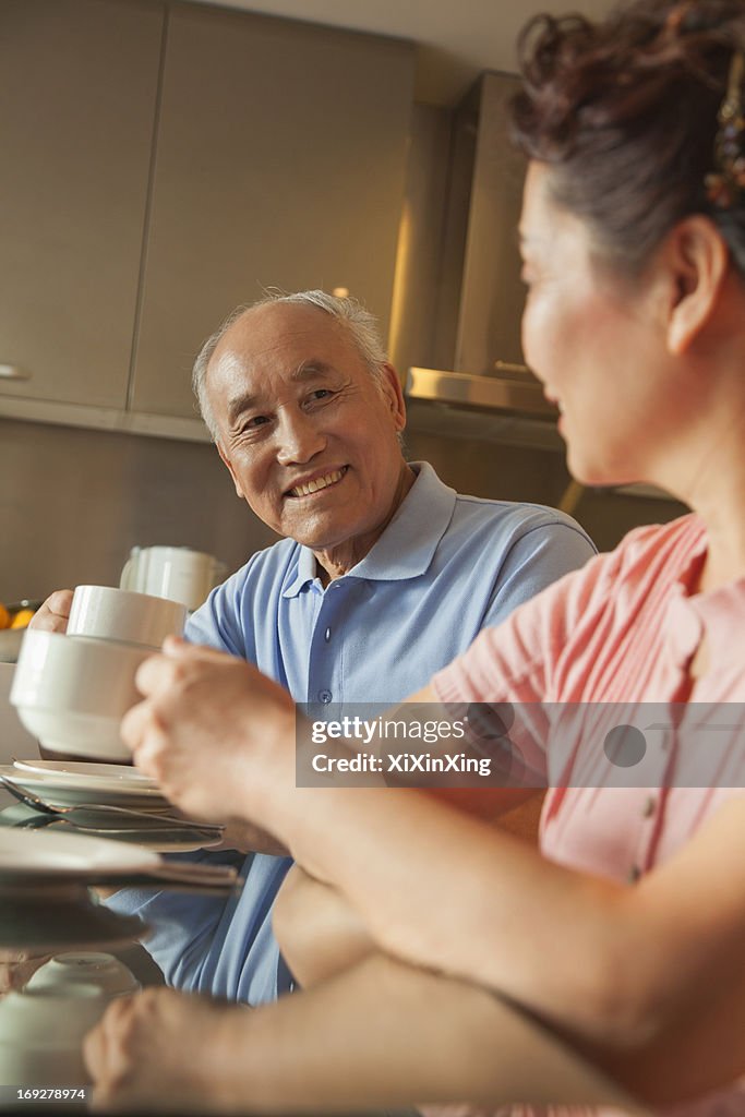 Senior couple sharing tea