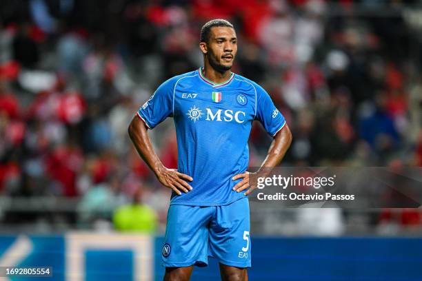Juan Jesus of SSC Napoli in action during the UEFA Champions League match between SC Braga and SSC Napoli at Estadio Municipal de Braga on September...