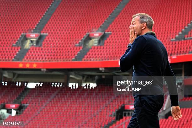 Coach Maurice Steijn of Ajax before the Dutch Eredivisie match between Ajax and Feyenoord at the Johan Cruijff ArenA on September 24, 2023 in...