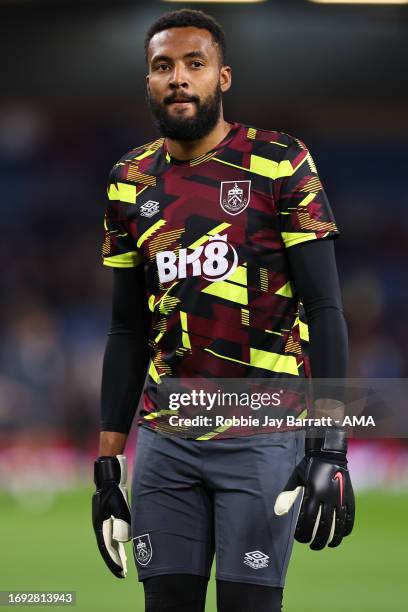 Lawrence Vigouroux of Burnley during the Premier League match between Burnley FC and Manchester United at Turf Moor on September 23, 2023 in Burnley,...