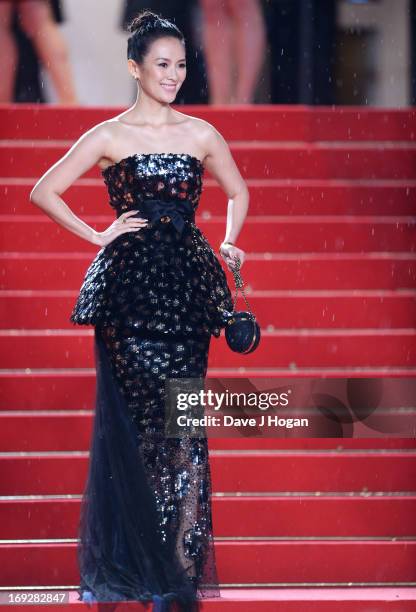 Zhang Ziyi attends the 'Only God Forgives' Premiere during the 66th Annual Cannes Film Festival at Palais des Festivals on May 22, 2013 in Cannes,...