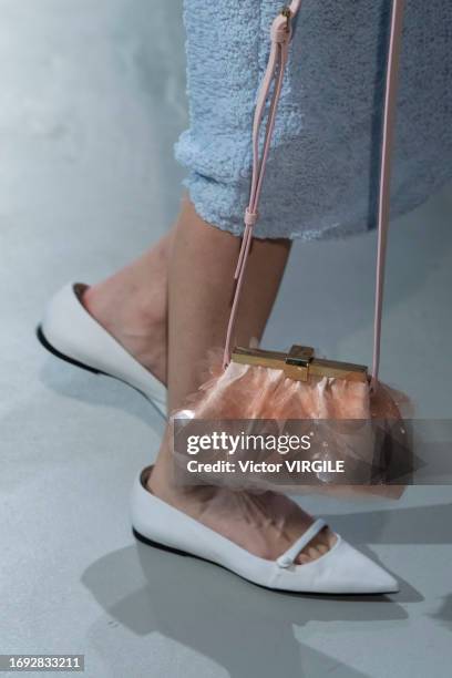 Model walks the runway during the N21 ready to Wear Spring/Summer 2024 fashion show as part of the Milan Fashion Week on September 20, 2023 in Milan,...