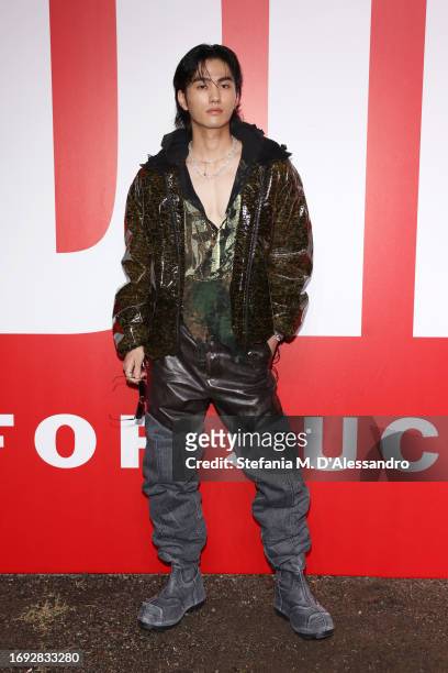 Shuzo attends the Diesel fashion show during the Milan Fashion Week Womenswear Spring/Summer 2024 on September 20, 2023 in Milan, Italy.