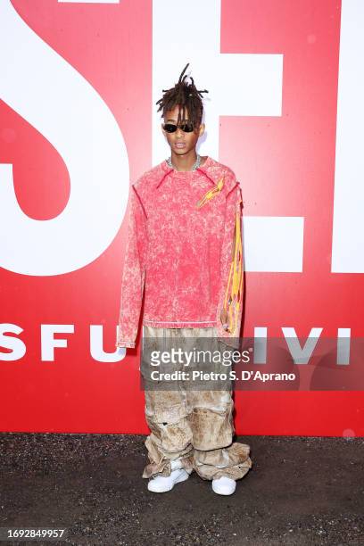 Jaden Smith attends the Diesel fashion show during the Milan Fashion Week Womenswear Spring/Summer 2024 on September 20, 2023 in Milan, Italy.