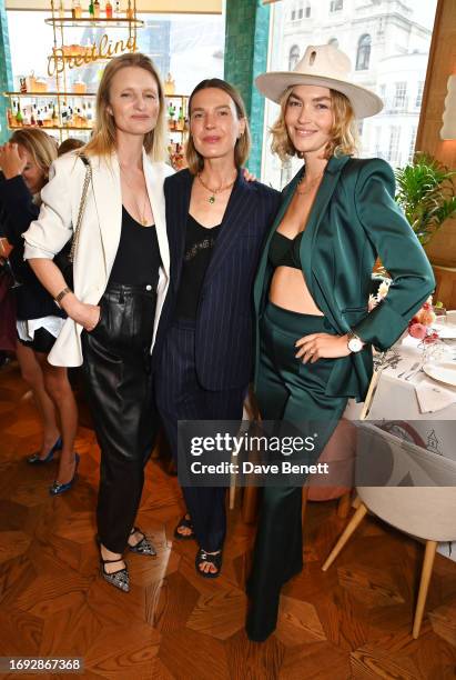 Candice Lake, Indr erpytyt and Arizona Muse attend the launch of the Breitling Navitimer 32/36 Collection and 'For The Journey' campaign hosted by...