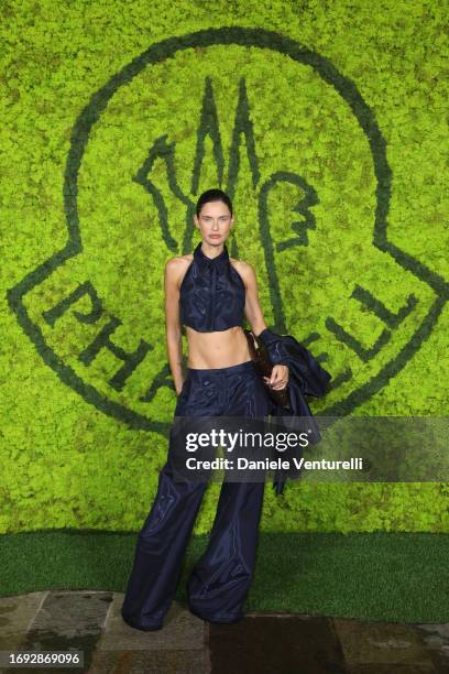 Bianca Balti attends the Moncler X Pharrell Williams launch party during the Milan Fashion Week Womenswear Spring/Summer 2024 on September 20, 2023...