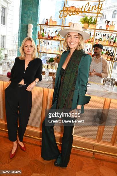 Claire Rose Cliteur and Arizona Muse attend the launch of the Breitling Navitimer 32/36 Collection and 'For The Journey' campaign hosted by Breitling...