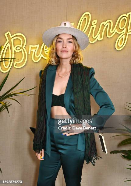 Arizona Muse attends the launch of the Breitling Navitimer 32/36 Collection and 'For The Journey' campaign hosted by Breitling and Alex Eagle in...