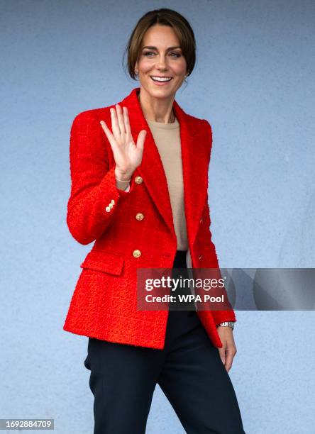 Catherine, Princess of Wales during a Portage Session for her 'Shaping Us' campaign on early childhood on September 27, 2023 in Sittingbourne,...