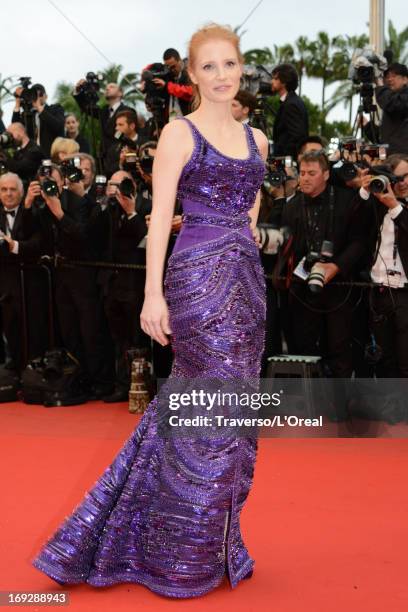 Actress Jessica Chastain attends the 'All Is Lost' Premiere during the 66th Annual Cannes Film Festival on May 22, 2013 in Cannes, France.