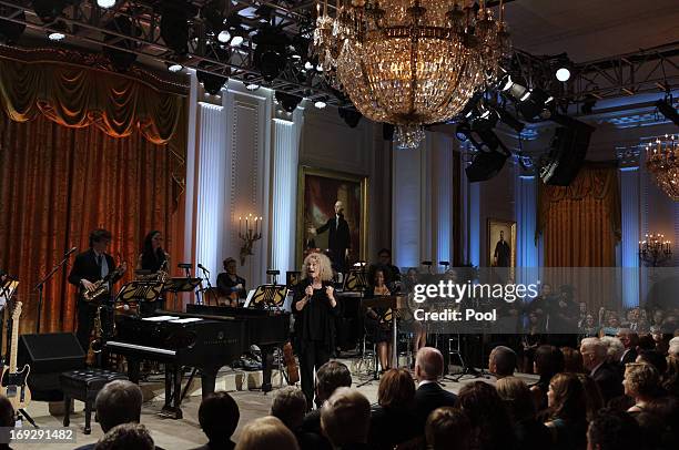 Singer-songwriter Carole King speaks after being awarded by U.S. President Barack Obama the 2013 Library of Congress Gershwin Prize for Popular Song...