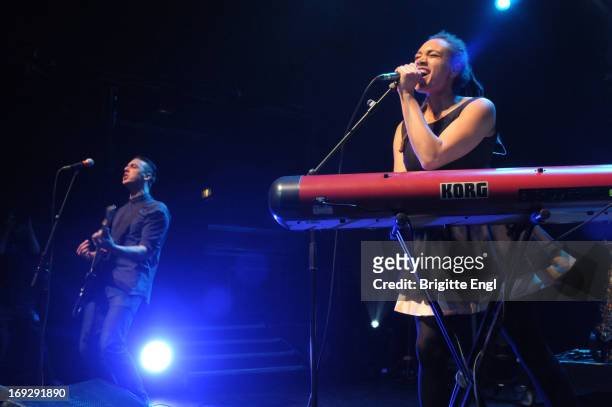 Joshua Water Rudge and Marcia Richards of The Skints perform on stage at KOKO on May 22, 2013 in London, England.