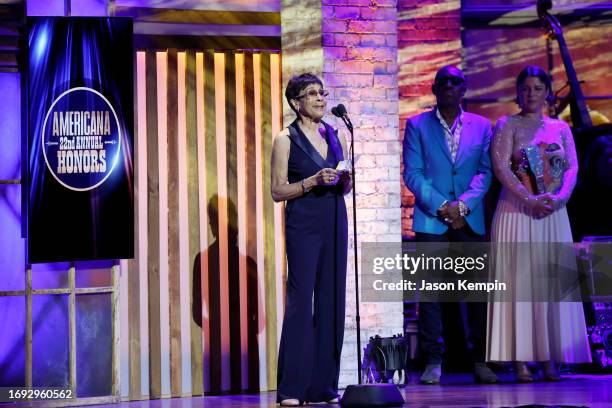 Bettye LaVette receives the Legacy of Americana award onstage for the 22nd Annual Americana Honors & Awards at Ryman Auditorium on September 20, 2023...