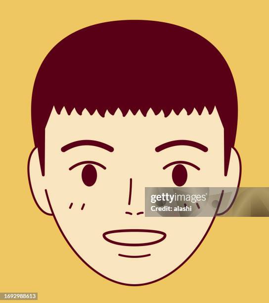 the character's face design of a happy boy - boy face happy stock illustrations