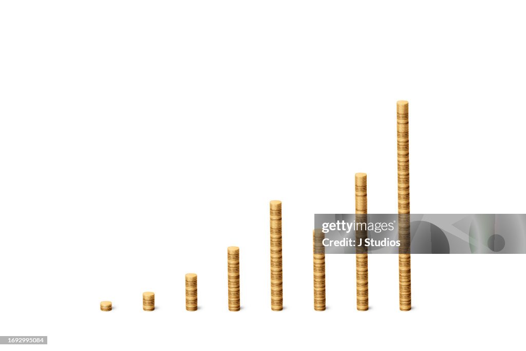 Coin Graph Class Gold Coin Graph Showing A Growth Curve With A Break High-Res Stock ...