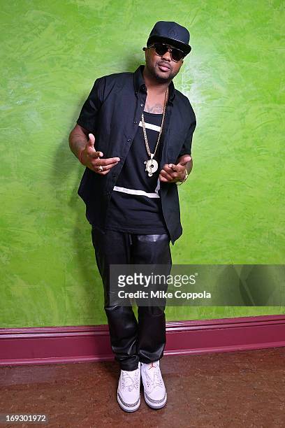 Singer-songwriter The-Dream poses for a portrait before attending his "The Art of IV Play"Exclusive Listening Party on May 22, 2013 in New York City.