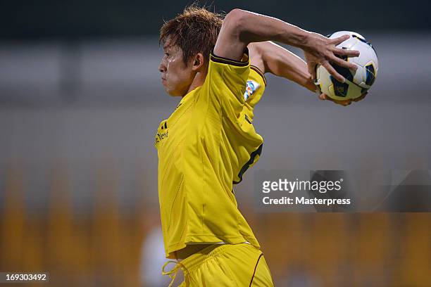 Masushima Tatsuya of Kashiwa Reysol in action during the AFC Champions League round of 16 match between Kashiwa Reysol and Jeonbuk Hyndai Motors at...