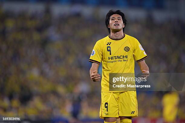 Kudo Masato of Kashiwa Reysol in action during the AFC Champions League round of 16 match between Kashiwa Reysol and Jeonbuk Hyndai Motors at Hitachi...