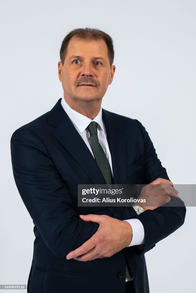 Coach Zalgiris Gintaras Krapikas, Assistant Coach poses during 2023/2024 Turkish ...