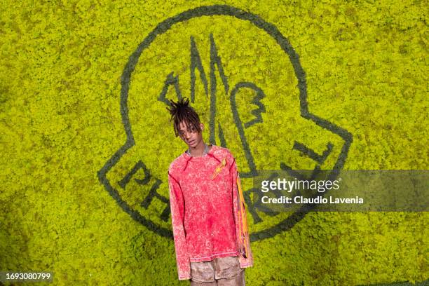 Jaden Smith arrives at the Moncler event during the Milan Fashion Week Womenswear Spring/Summer 2024 on September 20, 2023 in Milan, Italy.